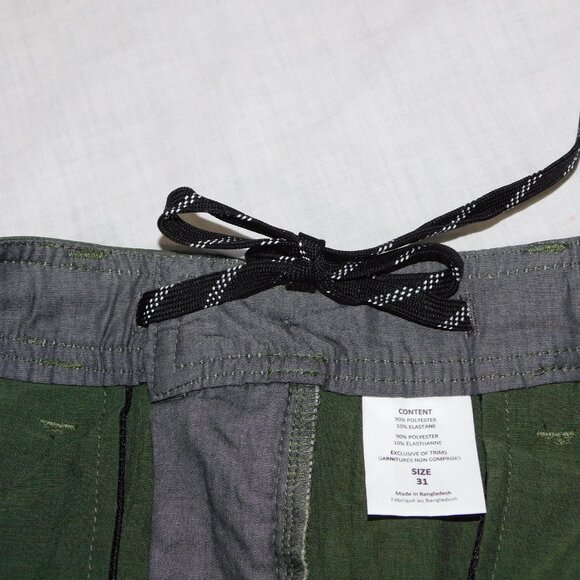 MEN 31 RESERVE HEATHER 19" HYBRID SHORTS New with Tag Olive Green Above the Knee - Picture 6 of 10